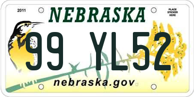 NE license plate 99YL52