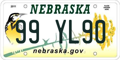 NE license plate 99YL90