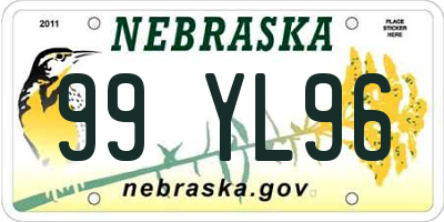 NE license plate 99YL96