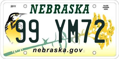 NE license plate 99YM72