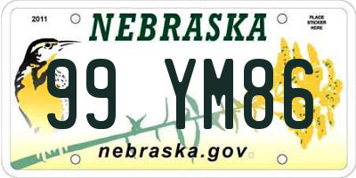 NE license plate 99YM86
