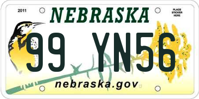 NE license plate 99YN56