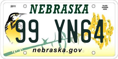 NE license plate 99YN64