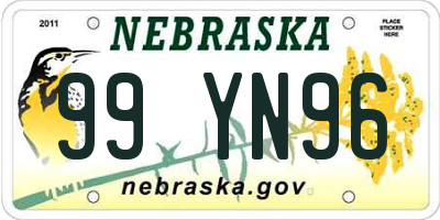 NE license plate 99YN96