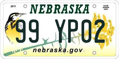 NE license plate 99YP02