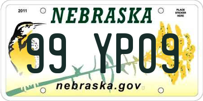 NE license plate 99YP09