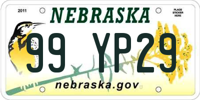 NE license plate 99YP29