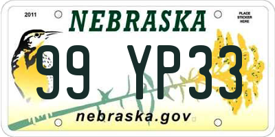 NE license plate 99YP33