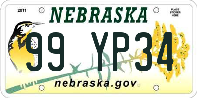 NE license plate 99YP34