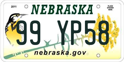 NE license plate 99YP58