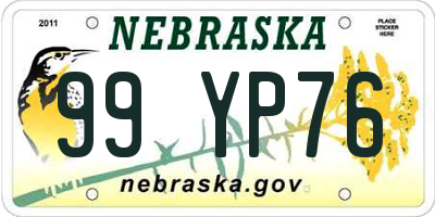 NE license plate 99YP76