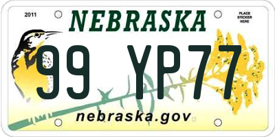 NE license plate 99YP77