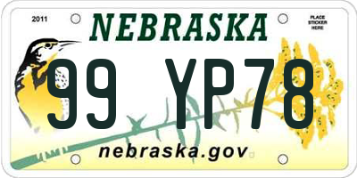 NE license plate 99YP78