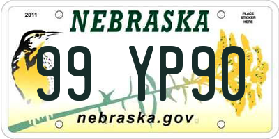 NE license plate 99YP90