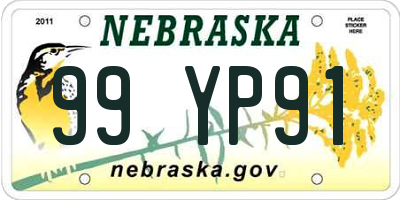 NE license plate 99YP91