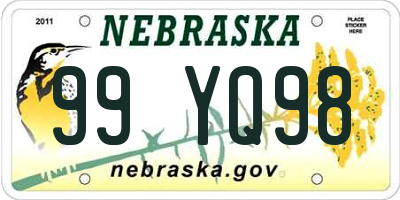 NE license plate 99YQ98