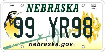 NE license plate 99YR98