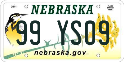 NE license plate 99YS09