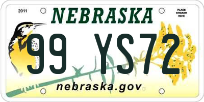 NE license plate 99YS72