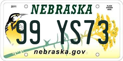 NE license plate 99YS73