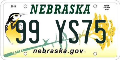 NE license plate 99YS75