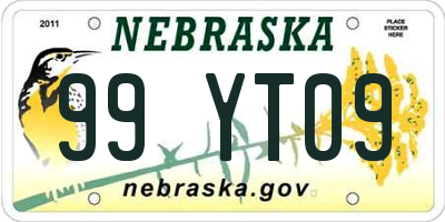 NE license plate 99YT09