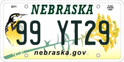 NE license plate 99YT29