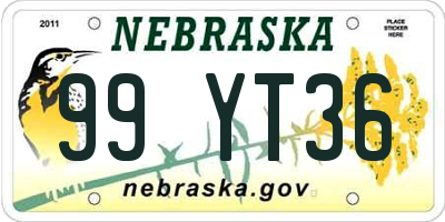 NE license plate 99YT36