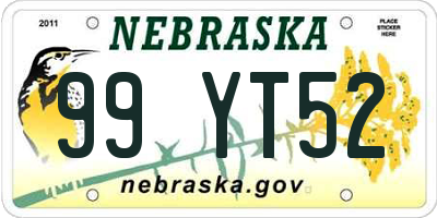 NE license plate 99YT52