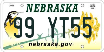 NE license plate 99YT55