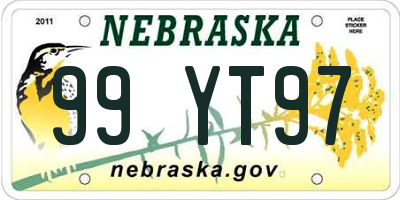 NE license plate 99YT97