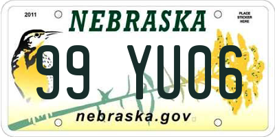 NE license plate 99YU06