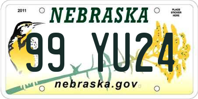 NE license plate 99YU24