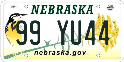 NE license plate 99YU44