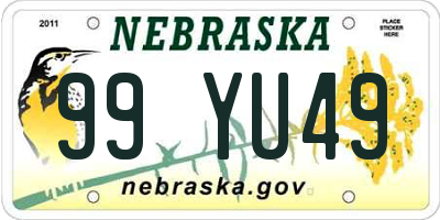 NE license plate 99YU49