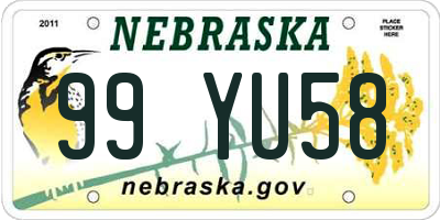 NE license plate 99YU58