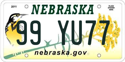 NE license plate 99YU77