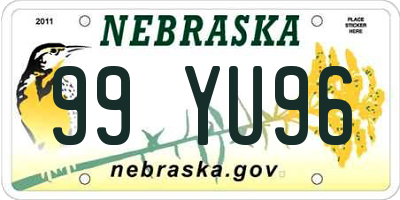 NE license plate 99YU96