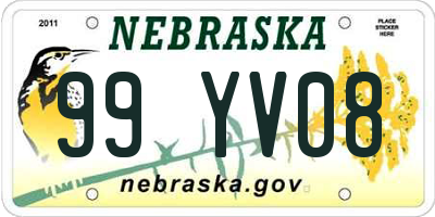 NE license plate 99YV08