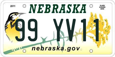 NE license plate 99YV11