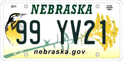 NE license plate 99YV21