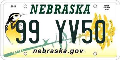 NE license plate 99YV50
