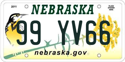 NE license plate 99YV66