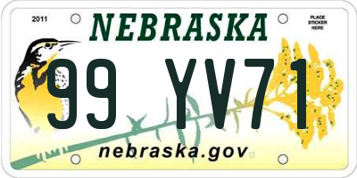 NE license plate 99YV71