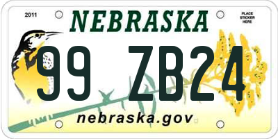 NE license plate 99ZB24