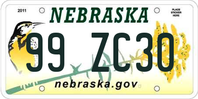 NE license plate 99ZC30