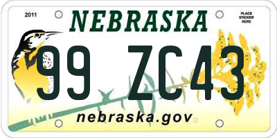 NE license plate 99ZC43