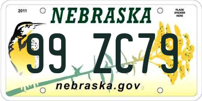 NE license plate 99ZC79