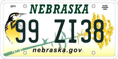 NE license plate 99ZI38