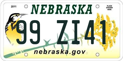 NE license plate 99ZI41